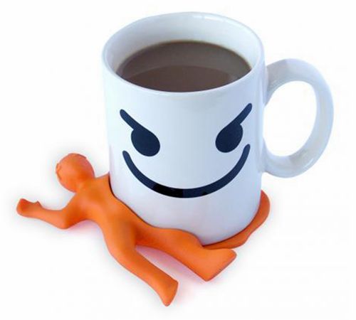 壓扁小人硅膠咖啡杯墊，創(chuàng)意配飾水杯墊-硅膠墊